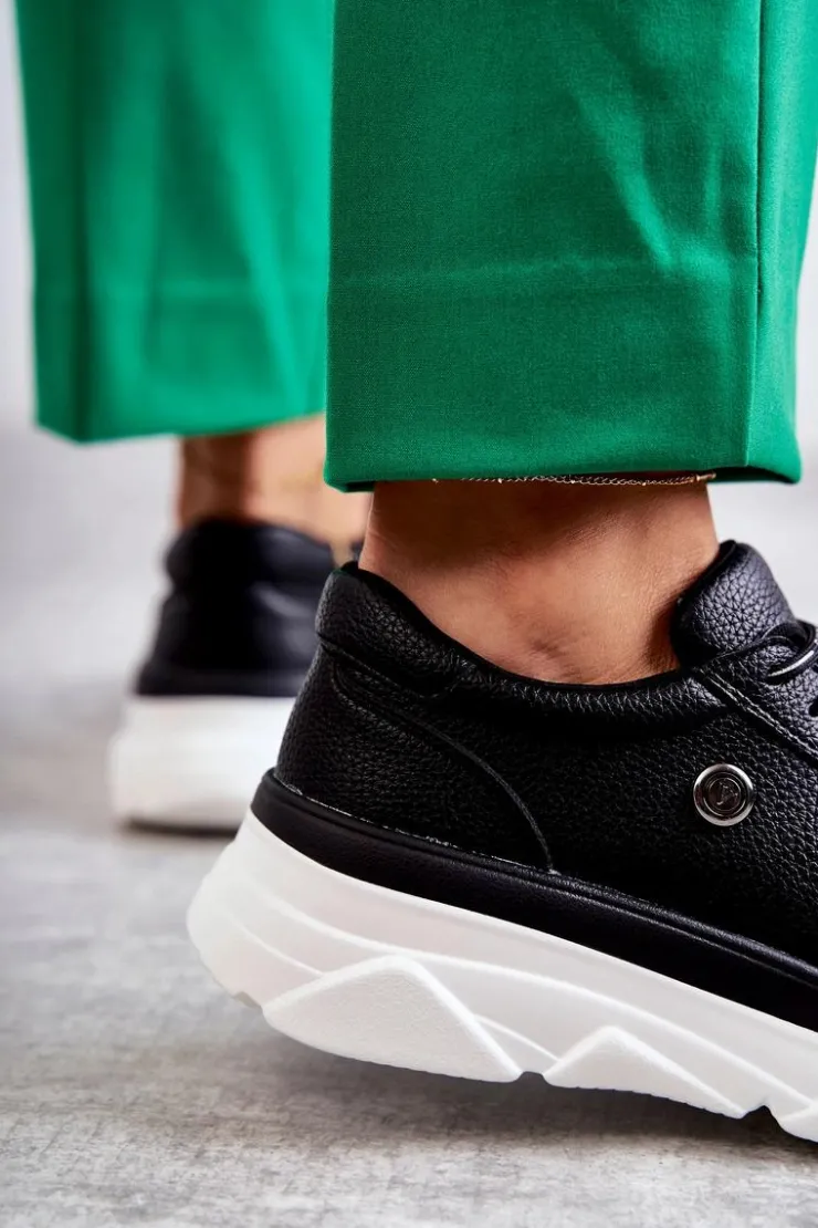 Damskie Buty damskie Vinceza Damskie Skórzane Buty Sportowe Czarne Camrose