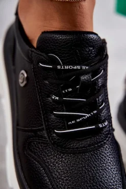 Damskie Buty damskie Vinceza Damskie Skórzane Buty Sportowe Czarne Camrose