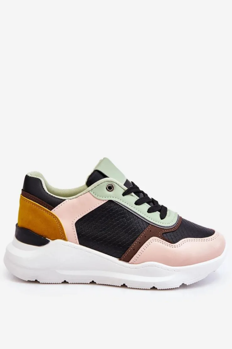 Damskie Boto Damskie Skórzane Buty Sportowe Na Platformie Czarno-Zielone Chaya