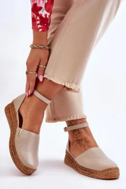 Damskie Boto Damskie Skórzane Espadryle Sandały Beżowe Lemar Moise