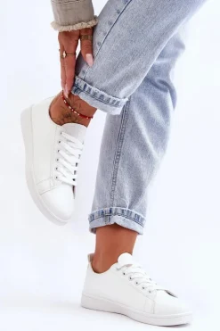 Evento Trampki Damskie Niskie*Damskie Skórzane Klasyczne Trampki Białe Unlimited