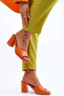 Damskie Boto Damskie Skórzane Klasyczne Klapki Pomarańczowe Loara