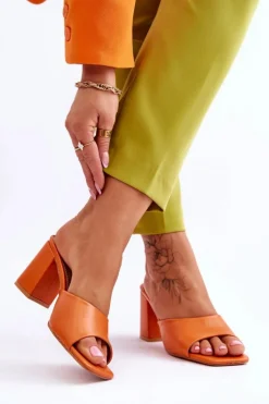 Damskie Boto Damskie Skórzane Klasyczne Klapki Pomarańczowe Loara