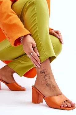 Damskie Boto Damskie Skórzane Klasyczne Klapki Pomarańczowe Loara