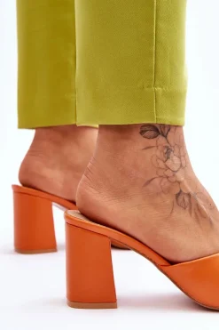 Damskie Boto Damskie Skórzane Klasyczne Klapki Pomarańczowe Loara