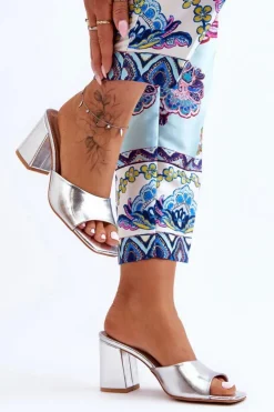 Damskie Boto Damskie Skórzane Klasyczne Klapki Srebrne Loara