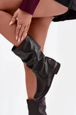 New Maciejka Damskie Skórzane Kozaki 05057-20 Czarne Czarny