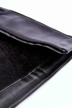 Boto Kozaki Płaskie|Kozaki Przed Kolano*Damskie Skórzane Kozaki Oficerki Na Płaskim Obcasie Czarne Nenet