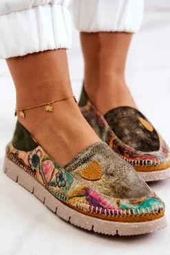 Maciejka Mokasyny Damskie Skórzane*Damskie Skórzane Mokasyny 05434-09 Zielone