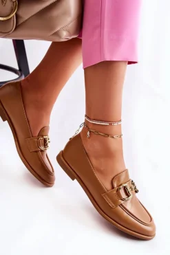 Best Boto Damskie Skórzane Mokasyny Camel Coriso
