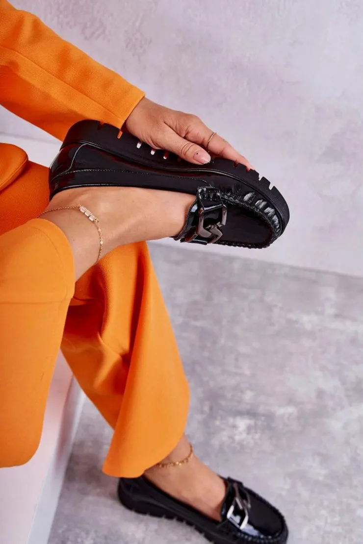 Boto Mokasyny Na Platformie|Mokasyny Damskie Lakierowane*Damskie Skórzane Mokasyny Na Platformie Czarne Venesia