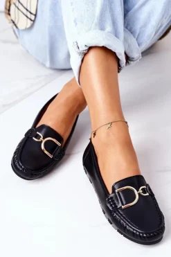 Boto Mokasyny Damskie Skórzane*Damskie Skórzane Mokasyny Czarne Downtown