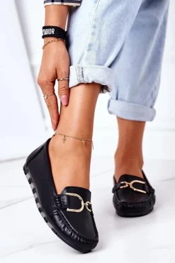 Boto Mokasyny Damskie Skórzane*Damskie Skórzane Mokasyny Czarne Downtown