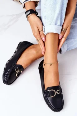 Boto Mokasyny Damskie Skórzane*Damskie Skórzane Mokasyny Czarne Downtown