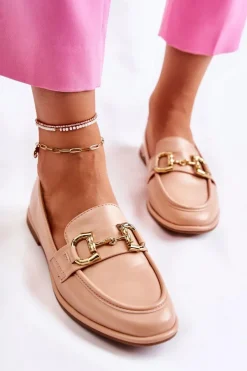 Boto Mokasyny Damskie Skórzane*Damskie Skórzane Mokasyny Nude Coriso