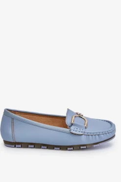Boto Mokasyny Damskie Skórzane*Damskie Skórzane Mokasyny Jasnoniebieskie Downtown