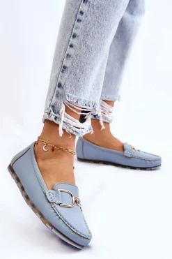 Boto Mokasyny Damskie Skórzane*Damskie Skórzane Mokasyny Jasnoniebieskie Downtown