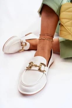 Boto Mokasyny Damskie Skórzane*Damskie Skórzane Mokasyny Białe Coriso