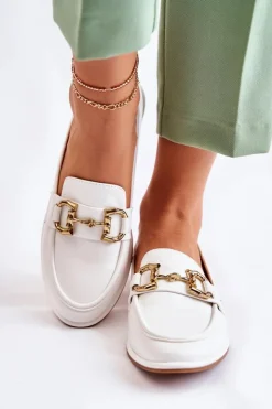 Boto Mokasyny Damskie Skórzane*Damskie Skórzane Mokasyny Białe Coriso