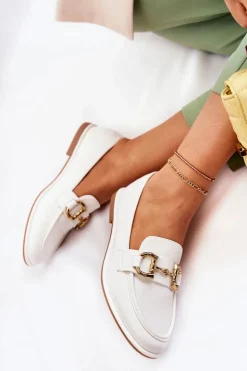 Boto Mokasyny Damskie Skórzane*Damskie Skórzane Mokasyny Białe Coriso