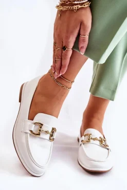 Boto Mokasyny Damskie Skórzane*Damskie Skórzane Mokasyny Białe Coriso