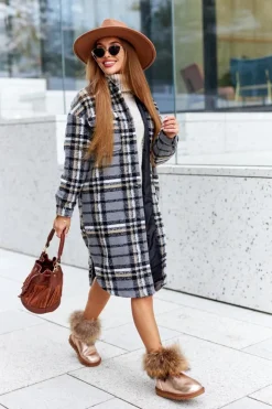 Sale Boto Damskie Skórzane Śniegowce Z Futerkiem Champagne Alexa