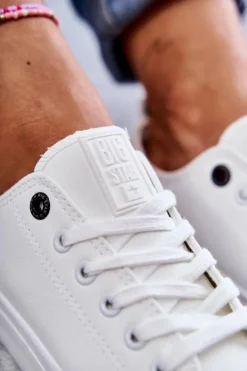 Big Star Shoes Trampki Damskie Big Star|Trampki Damskie Niskie*Damskie Skórzane Niskie Trampki Big Star KK274010 Białe Biały