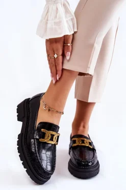 Damskie Boto Damskie Skórzane Półbuty La.Fi 210031B-XC Czarne