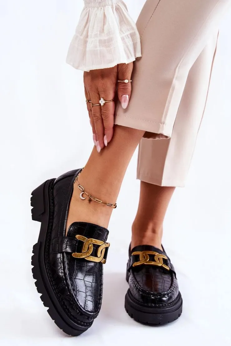 Damskie Boto Damskie Skórzane Półbuty La.Fi 210031B-XC Czarne