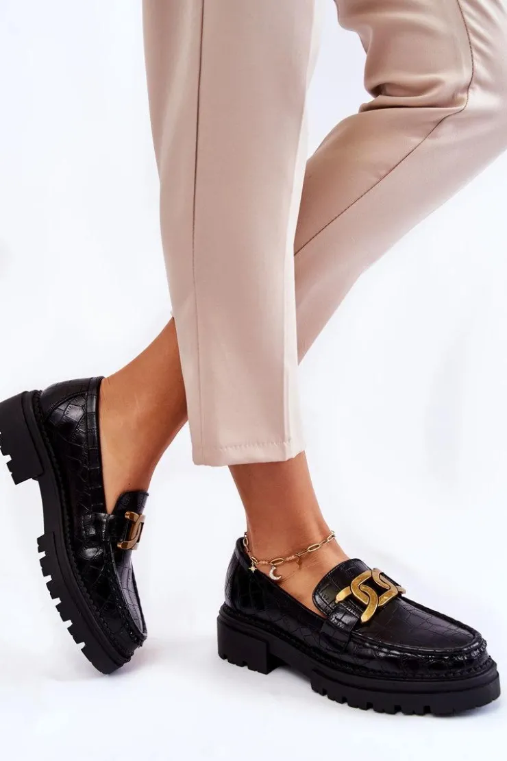 Damskie Boto Damskie Skórzane Półbuty La.Fi 210031B-XC Czarne