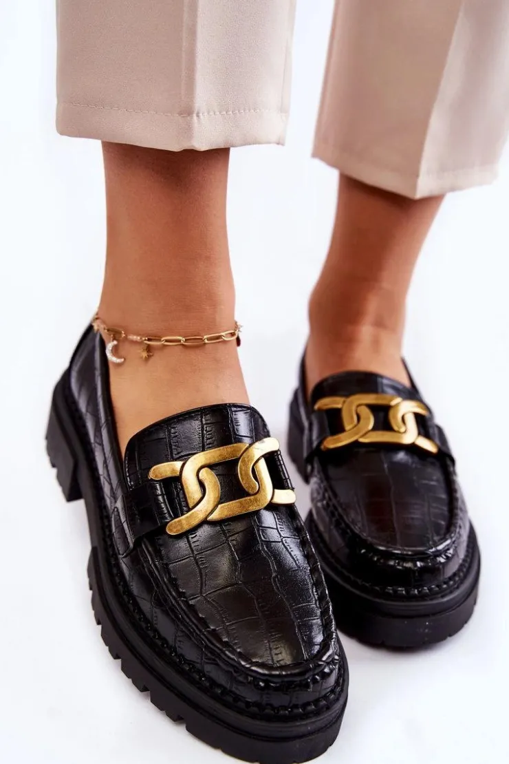 Damskie Boto Damskie Skórzane Półbuty La.Fi 210031B-XC Czarne