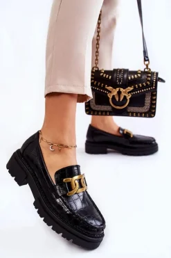 Damskie Boto Damskie Skórzane Półbuty La.Fi 210031B-XC Czarne