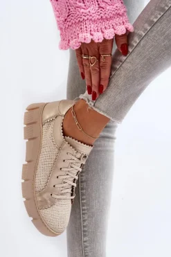 Damskie Maciejka Damskie Skórzane Półbuty 05850-22 Jasnobeżowe