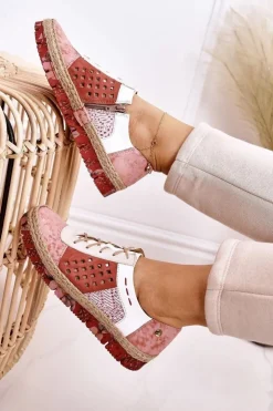 Hot Maciejka Damskie Skórzane Półbuty Koralowe 03339-43