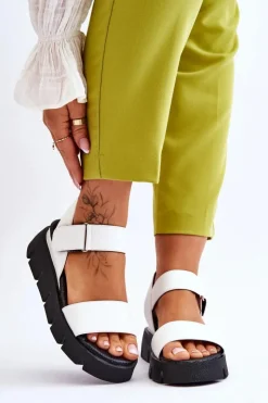 Damskie Buty damskie Vinceza Damskie Skórzane Sandały Na Platformie Białe Katte