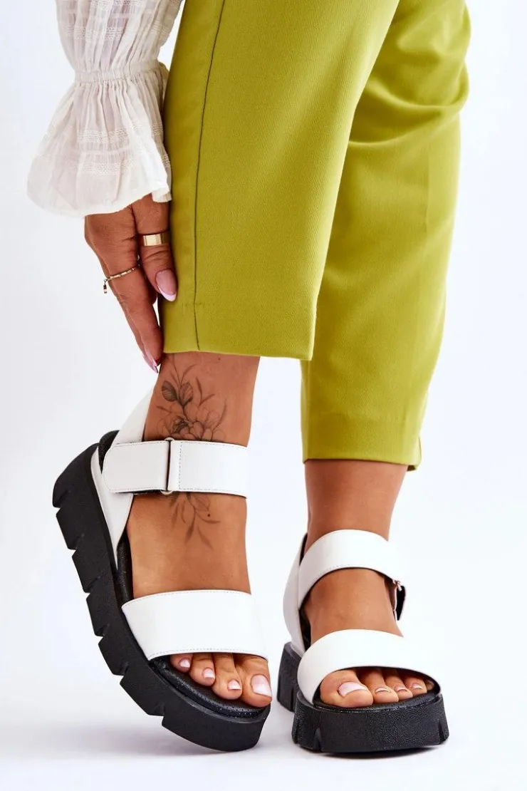 Damskie Buty damskie Vinceza Damskie Skórzane Sandały Na Platformie Białe Katte