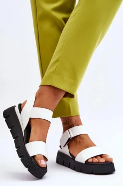 Damskie Buty damskie Vinceza Damskie Skórzane Sandały Na Platformie Białe Katte