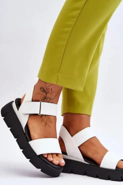 Damskie Buty damskie Vinceza Damskie Skórzane Sandały Na Platformie Białe Katte