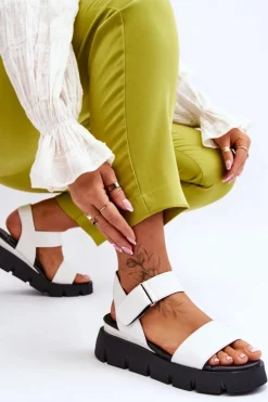 Damskie Buty damskie Vinceza Damskie Skórzane Sandały Na Platformie Białe Katte