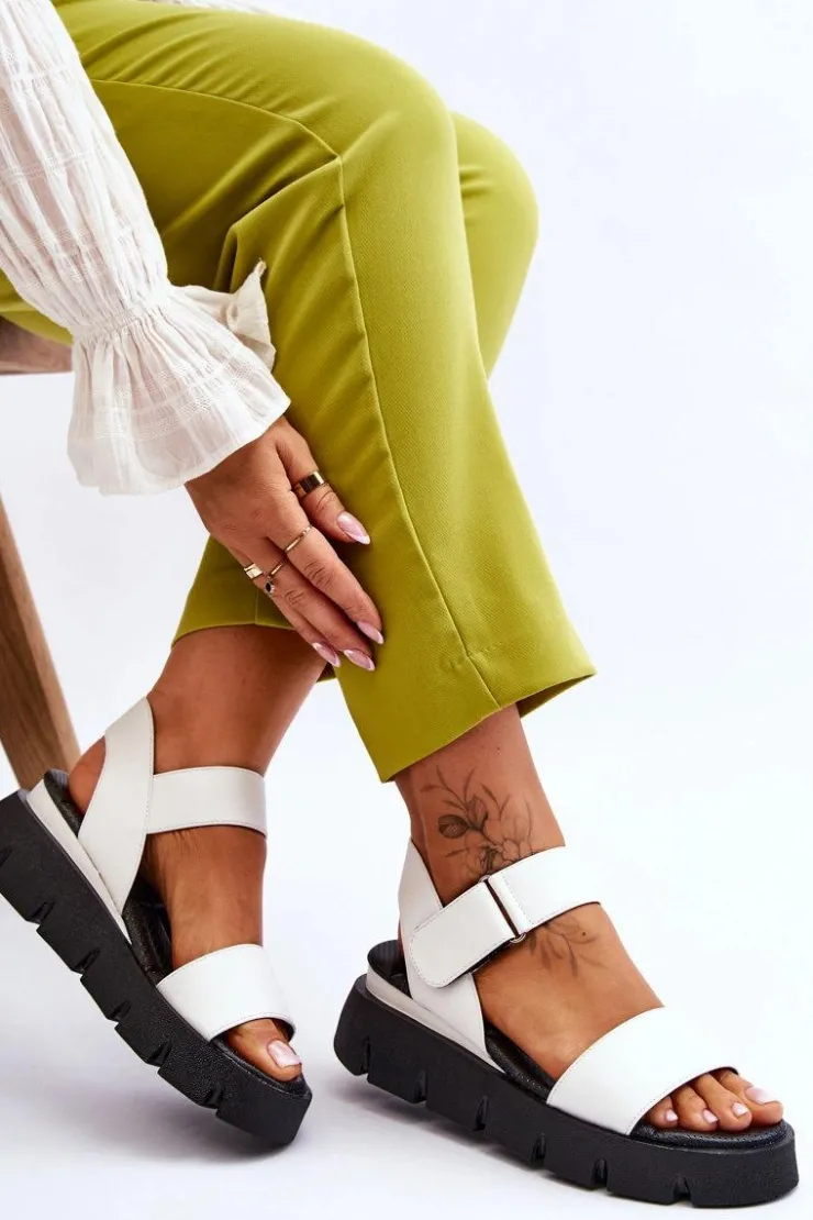 Damskie Buty damskie Vinceza Damskie Skórzane Sandały Na Platformie Białe Katte