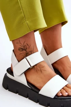 Damskie Buty damskie Vinceza Damskie Skórzane Sandały Na Platformie Białe Katte