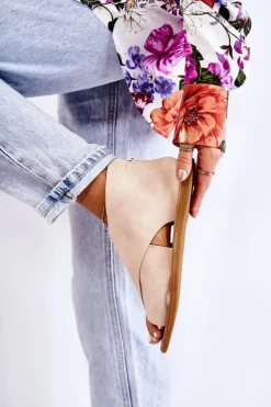 Damskie Damskie buty S.Barski Damskie Skórzane Sandały Na Szeroką Stopę Beżowe Catalise