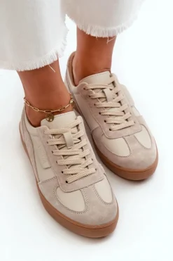 Damskie Buty damskie Vinceza Damskie Skórzane Sneakersy Szare Vinceza 7333