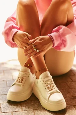 Damskie Buty damskie Vinceza Damskie Skórzane Sneakersy Na Platformie Z Misiem Białe Vinceza 66641