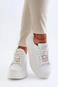 Damskie Buty damskie Vinceza Damskie Skórzane Sneakersy Na Platformie Z Misiem Białe Vinceza 66641