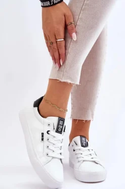 Big Star Shoes Trampki Damskie Niskie|Trampki Damskie Big Star*Damskie Skórzane Tenisówki Big Star EE274312 Biało-Czarne