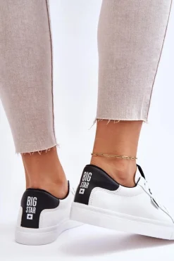 Big Star Shoes Trampki Damskie Niskie|Trampki Damskie Big Star*Damskie Skórzane Tenisówki Big Star EE274312 Biało-Czarne