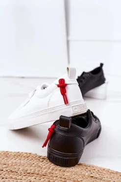 Damskie Big Star Shoes Damskie Skórzane Tenisówki BIG STAR GG274161 Czarne