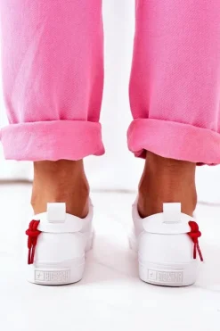 Big Star Shoes Trampki Damskie Big Star|Trampki Damskie Niskie*Damskie Skórzane Tenisówki BIG STAR GG274160 Białe