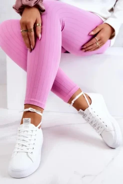 Boto Trampki Damskie Niskie*Damskie Skórzane Tenisówki Białe Mikayla